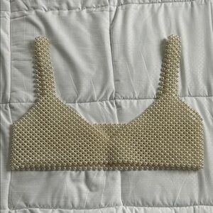 Elegant Pearl Embellished Bralette